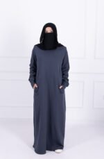 Hoodie Abaya (Blue Grey)
