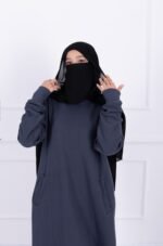 Hoodie Abaya (Blue Grey) - Image 5